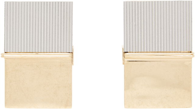 Notepad Ribbed Rectangular Drop Earrings