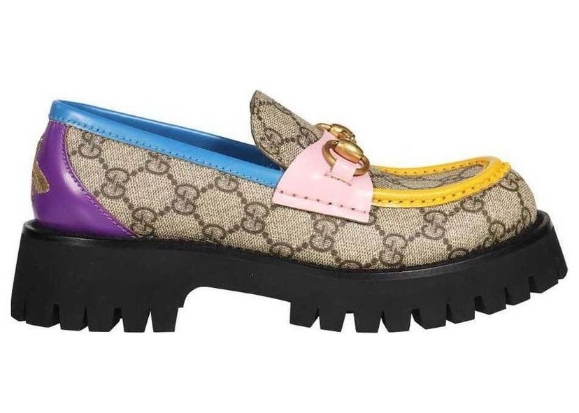 Кецове и обувки Gucci Horsebit Loafer Beige Multi Бежово | 727170 FABBW 9785