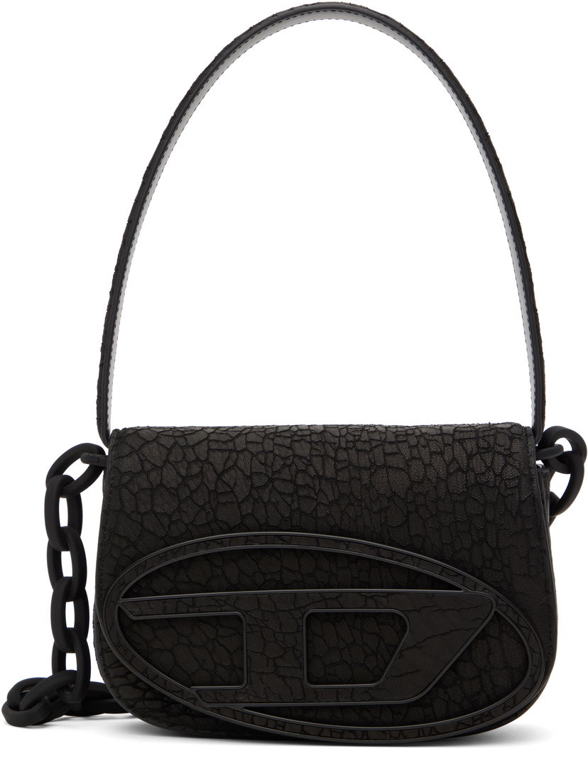 Дамска чанта Diesel Textured Faux-Leather Shoulder Bag Черно | X08396 PS919