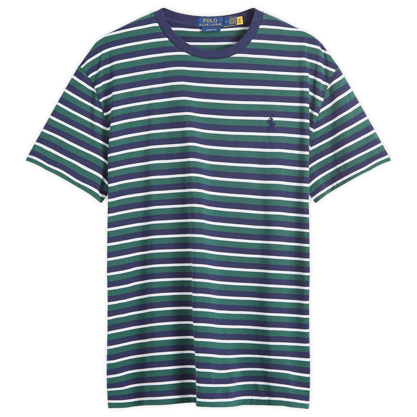 Тениска Polo by Ralph Lauren Polo Ralph Lauren Men's Stripe T-Shirt in Vintage Pine Multi, Size Small | END. Clothing Тъмно синьо | 710927103006