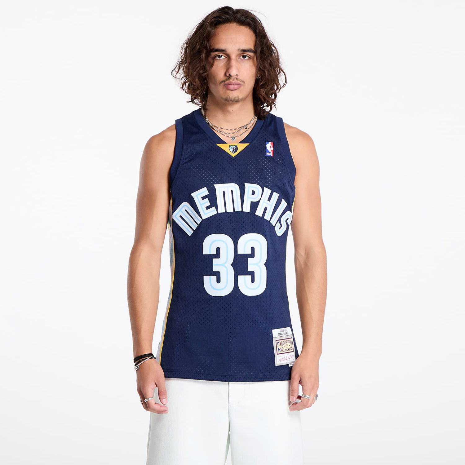 Фланелка Mitchell & Ness Memphis Grizzlies 33 Marc Gasol Dark Jersey Navy Тъмно синьо | SMJY7099 Navy, 0