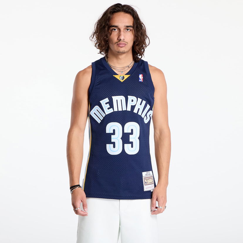 Фланелка Mitchell & Ness Memphis Grizzlies 33 Marc Gasol Dark Jersey Navy Тъмно синьо | SMJY7099 Navy