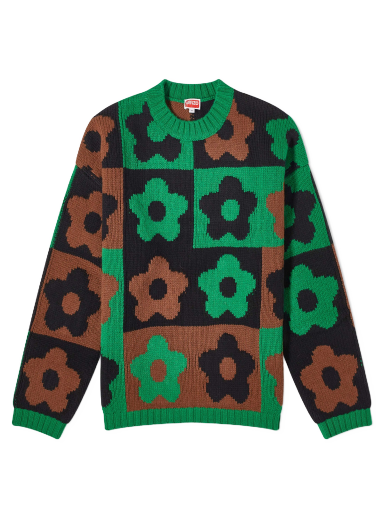 Пуловер KENZO Boke Checkerboard Crewneck Зелено | FD65PU4043CH-57