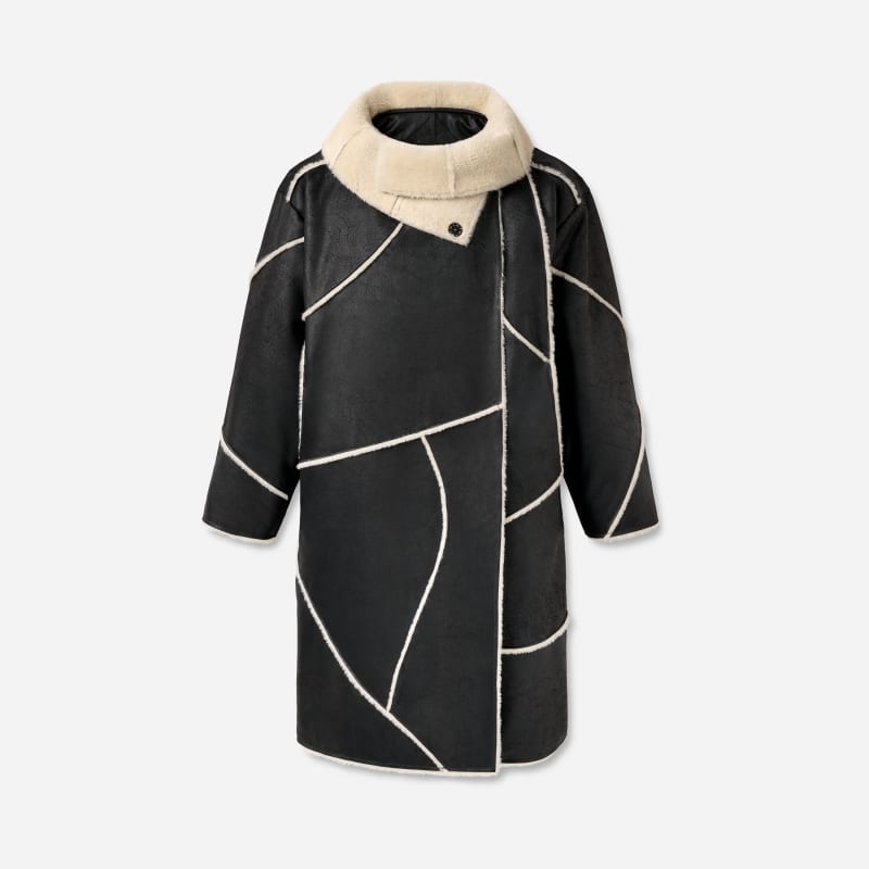 Палта UGG Emberlynn LuxeFluff Paneled Coat Polyester Многоцветен | 1171468-BLK