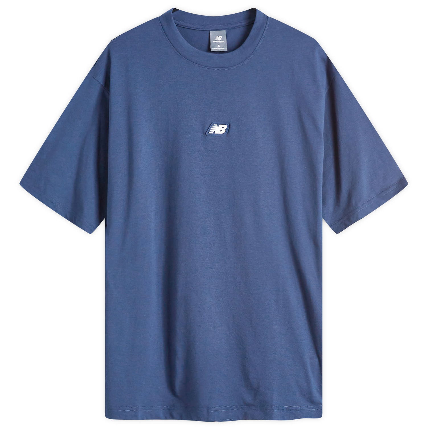 Тениска New Balance Women's Hoops On Court T-Shirt Size Small Синьо | MT44586-NNY, 1