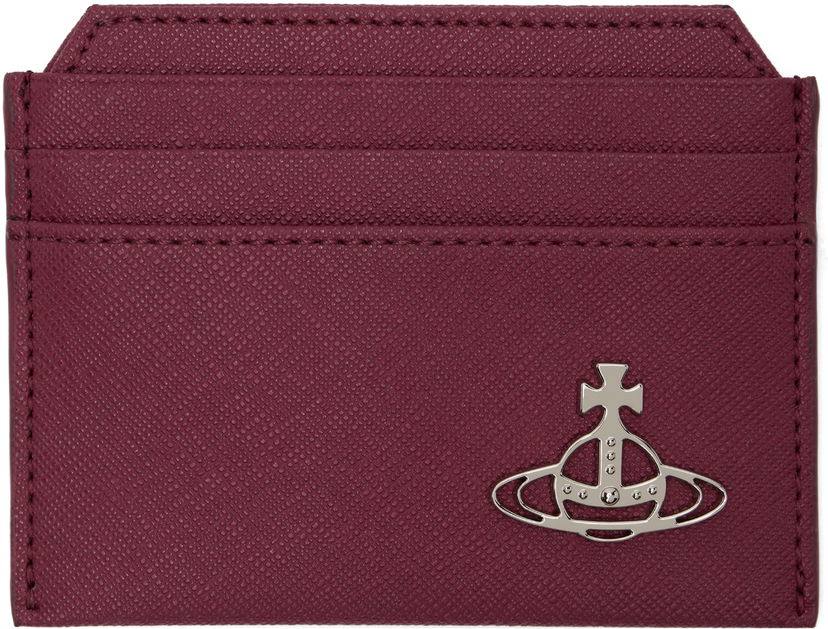 Портфейл Vivienne Westwood Slim Card Holder Бургунди | 5403000BU-S000B-