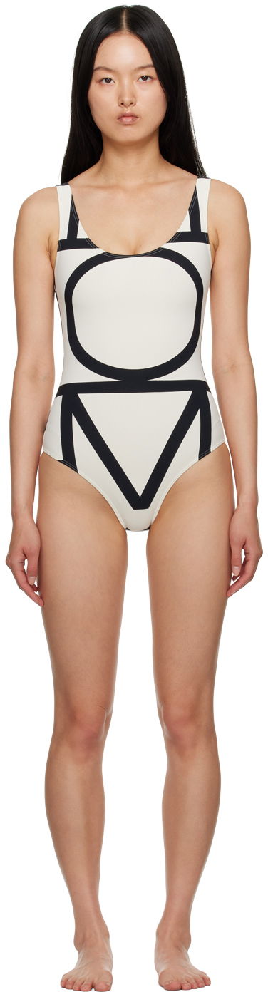 Бански TOTEME Monogram One-Piece Swimsuit Бяло | 223-842-795