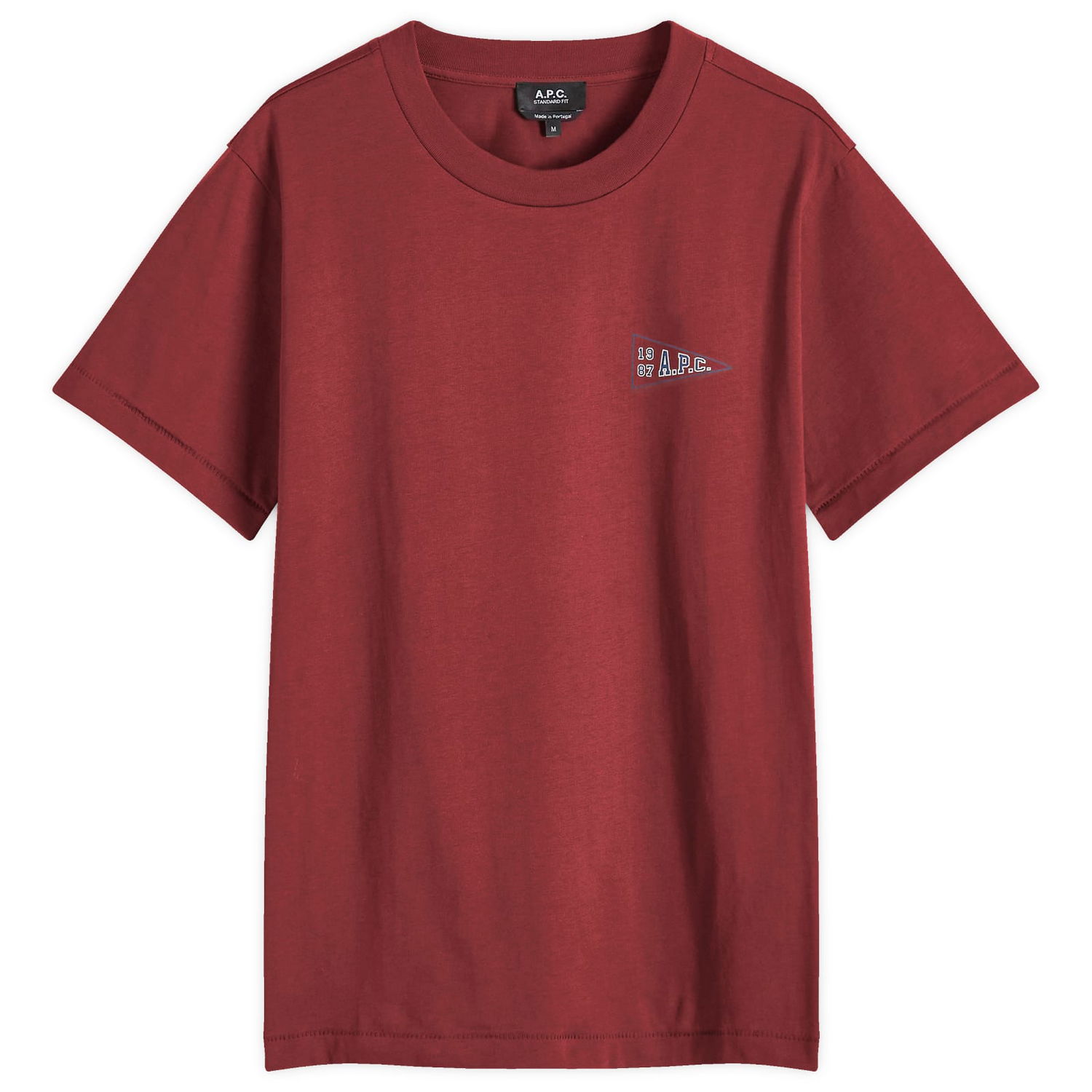Тениска A.P.C. College Logo T-Shirt Бургунди | COHBW-M26427-GAC, 0