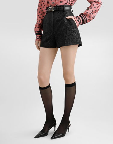 Къси панталони Dolce & Gabbana Dolce & Gabbana Quilted Floral Jacquard Shorts Черно | FTC9GTGDCSSN0000, 3