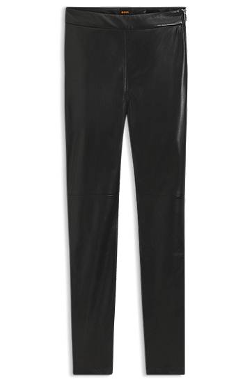 Клинове BOSS Slim-fit faux leather leggings Черно | 50551469
