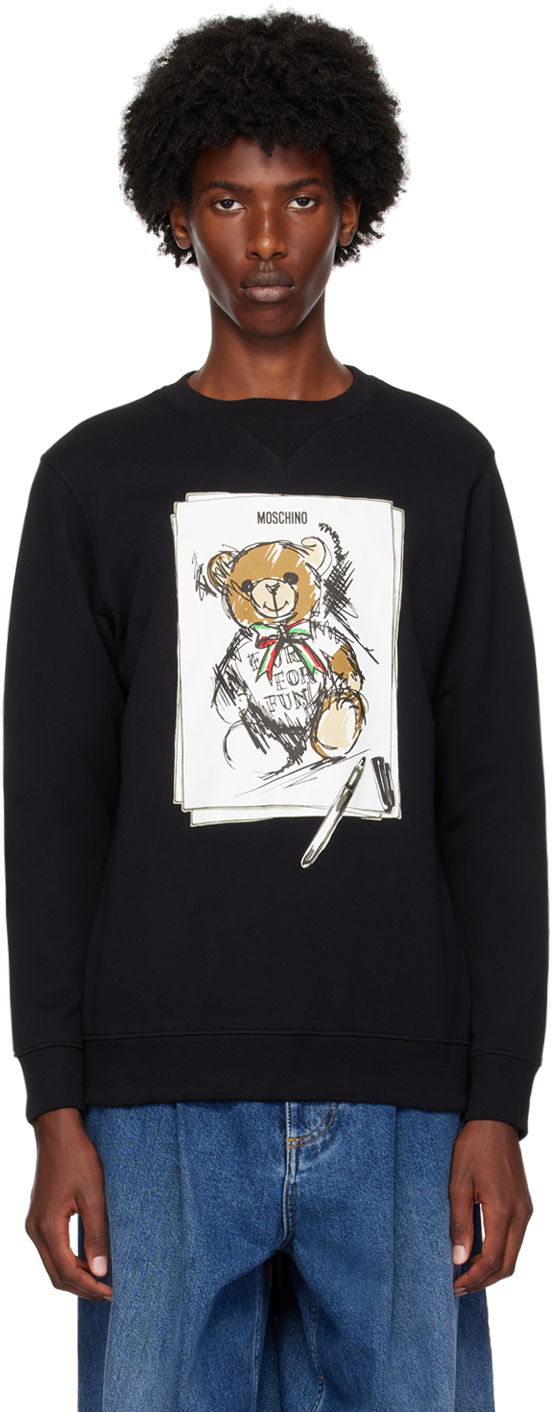 Пуловер Moschino Teddy Bear Sweatshirt Черно | 242ZZV171152281555, 0