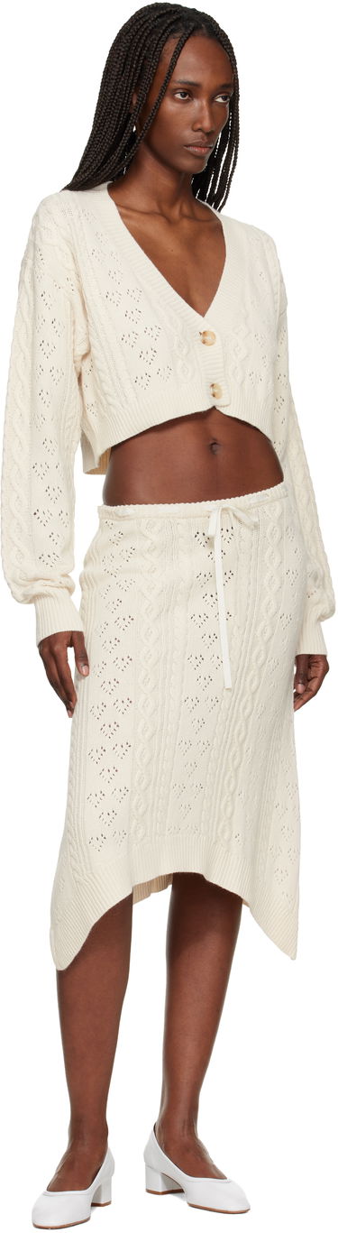 Пуловер GUIZIO Noah Wool Cable Crop Cardigan Бяло | H25719S020, 3