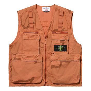 Жилетка Supreme Supreme x Stone Island Water Resistant Canvas Vest Оранжево
 | SUP-SS19-402