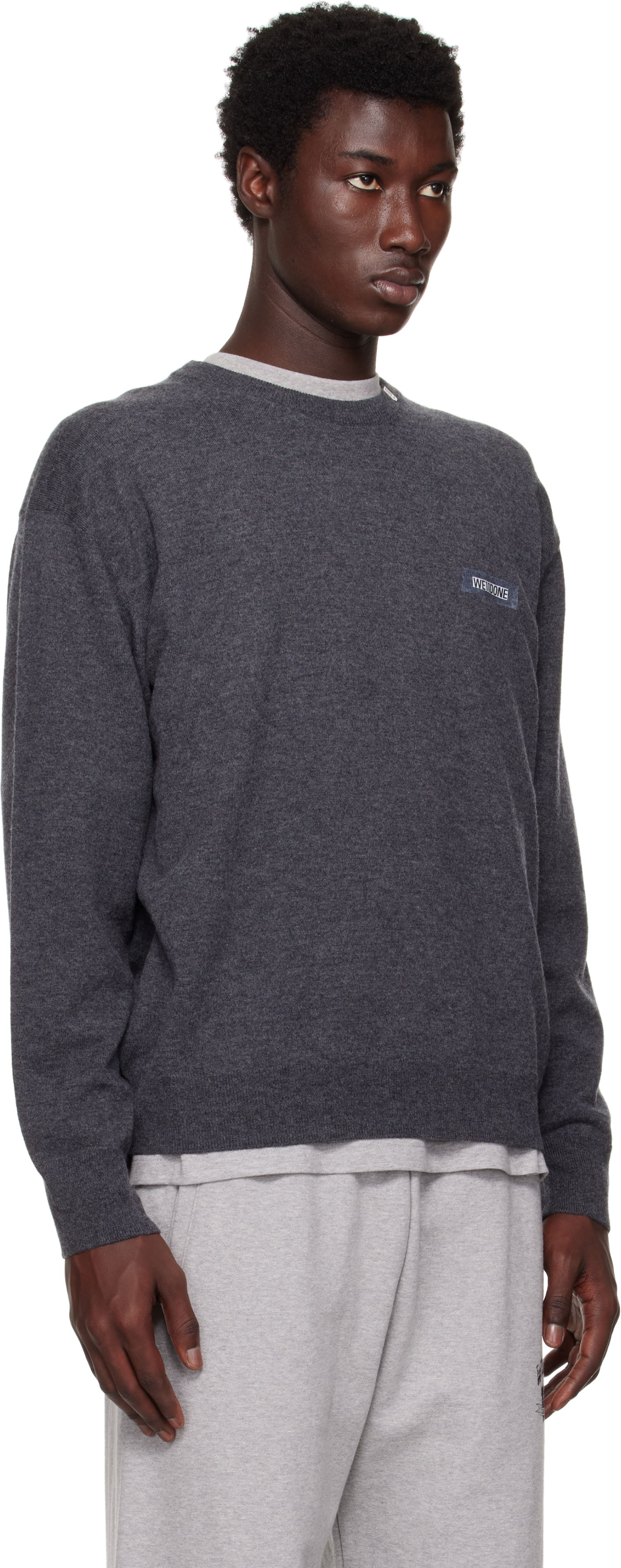 Пуловер We11done We11done Knit Logo Pullover Sweater Сиво | WD-KO2-25-651-U-GY, 1