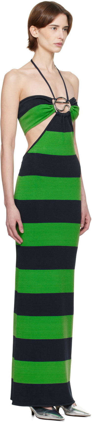 Pокля Coperni Coperni Knitted Striped Halter Maxi Dress Зелено | COPML135SY3010, 1