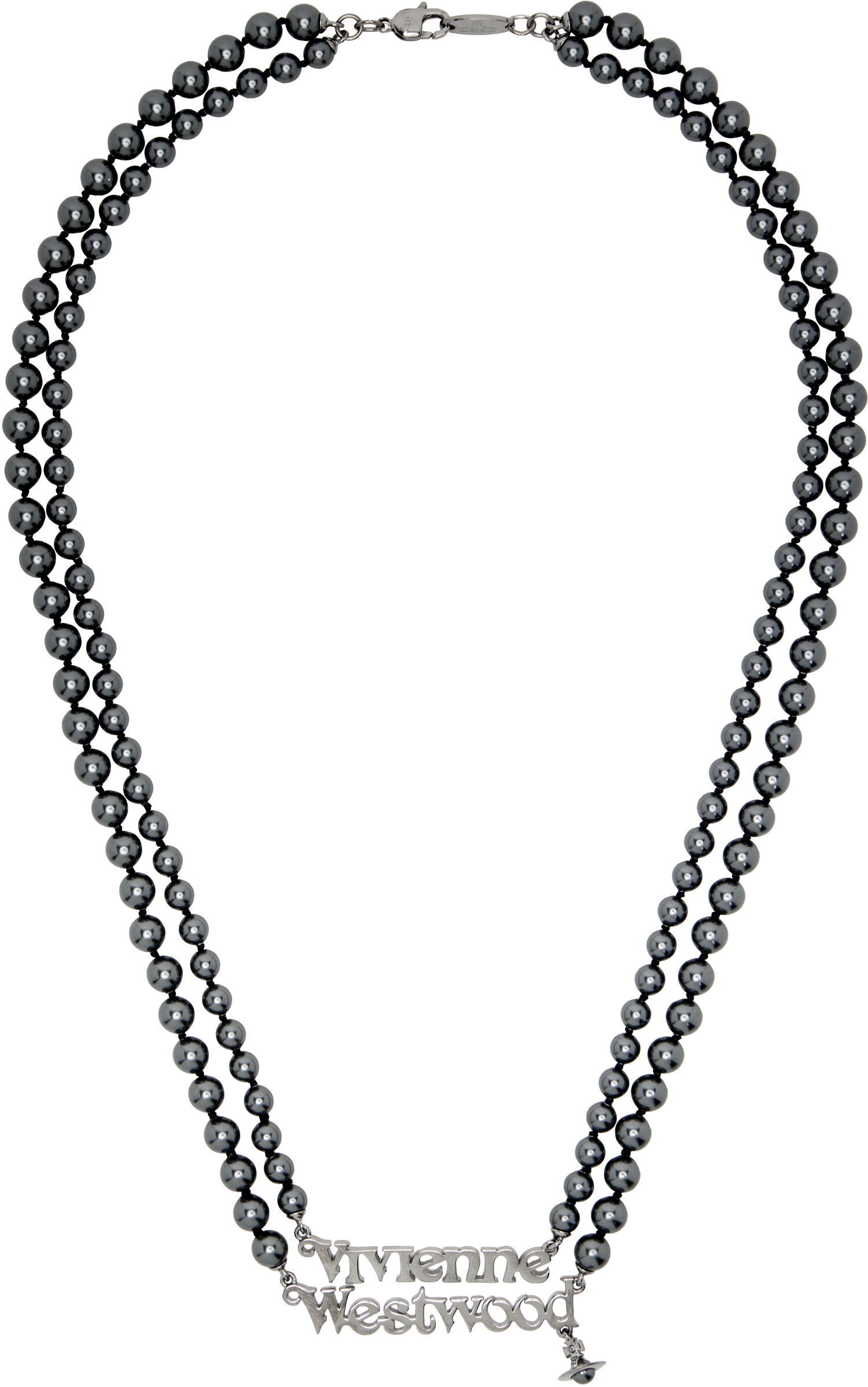 Колие Vivienne Westwood Vivienne Westwood Emilio Double Strand Beaded Necklace Сиво | 6301014C-02S411-, 0