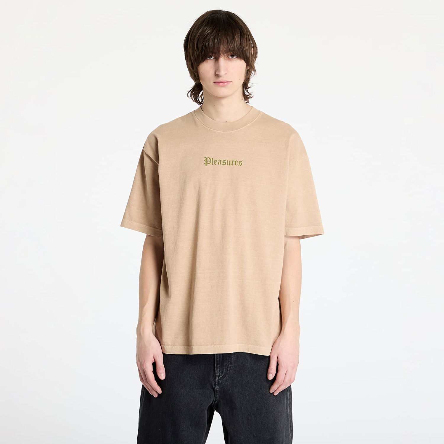 Тениска Pleasures PLEASURES Burn Again T-Shirt Бежово | P25SP056 MUSHROOM, 0