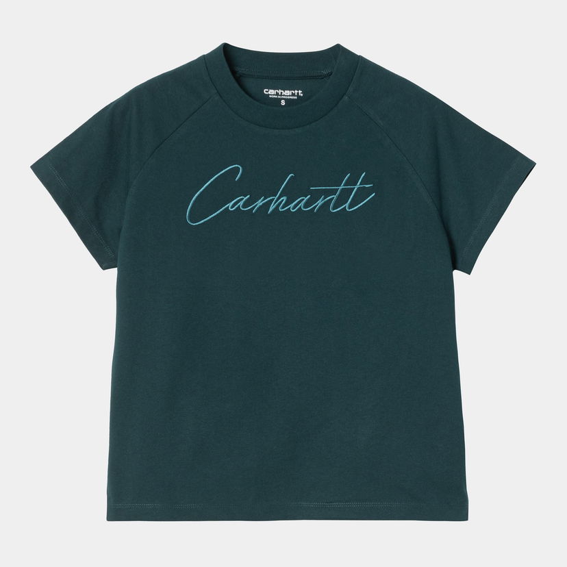 Тениска Carhartt WIP Women's Ray Short Sleeve T-Shirt Зелено | I035529_8