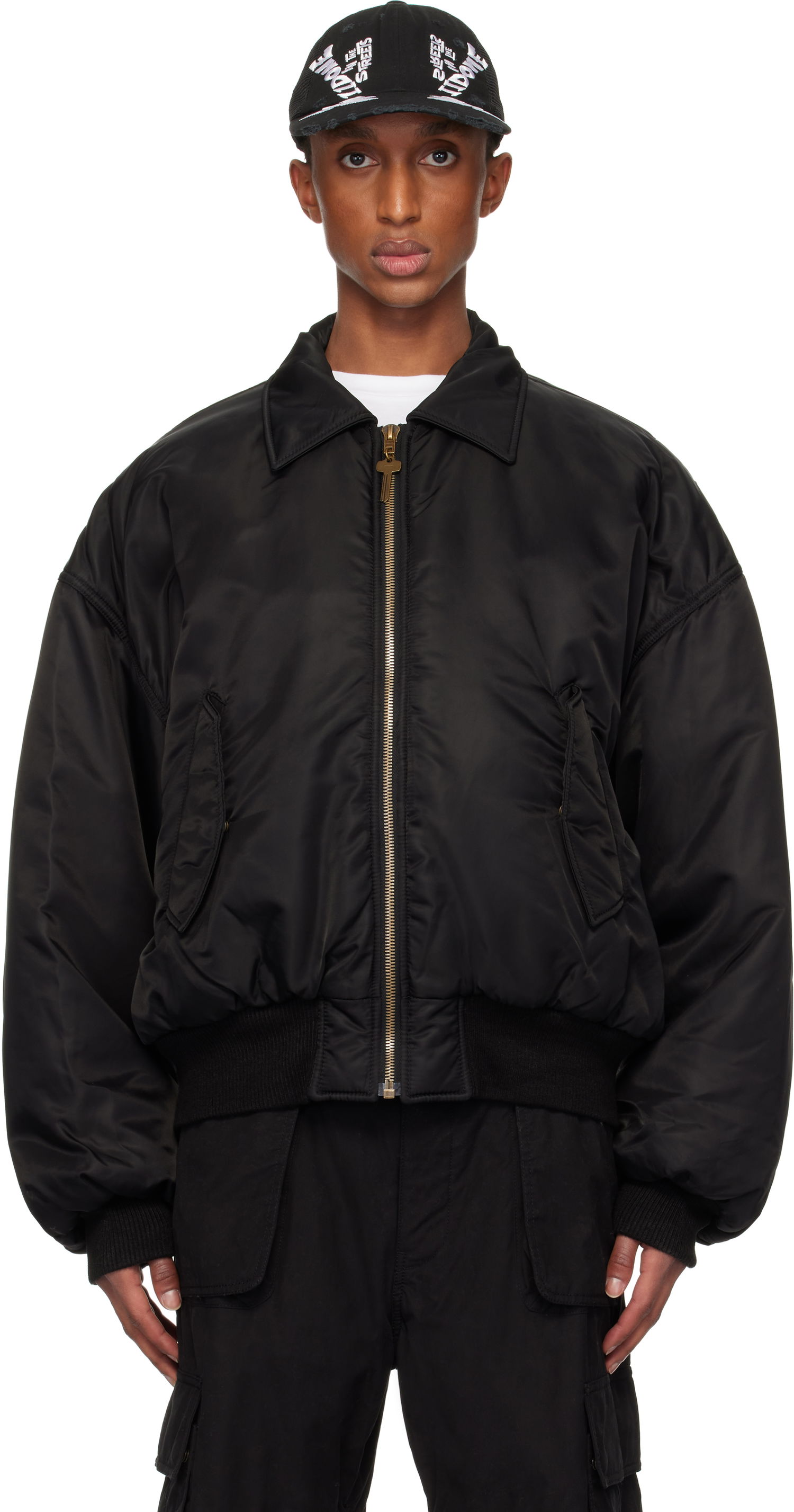 Яке бомбър We11done Collar Bomber Jacket Черно | WD-JP3-24-023-U-BK, 0