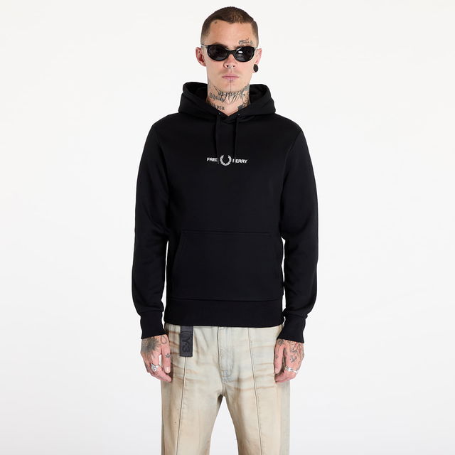 Double Graphic Hooded Sweatshirt Black