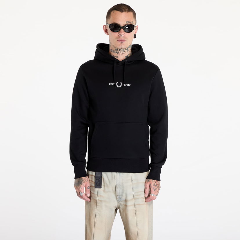 Суитчър Fred Perry Double Graphic Hooded Sweatshirt Black Черно | M7716 102