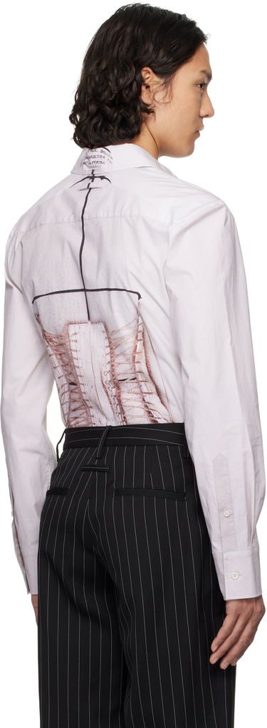 Риза Jean Paul Gaultier Jean Paul Gaultier Trompe-L'Œil Corset Print Shirt Бяло | 25/34-F-CH096-C071-260100, 2
