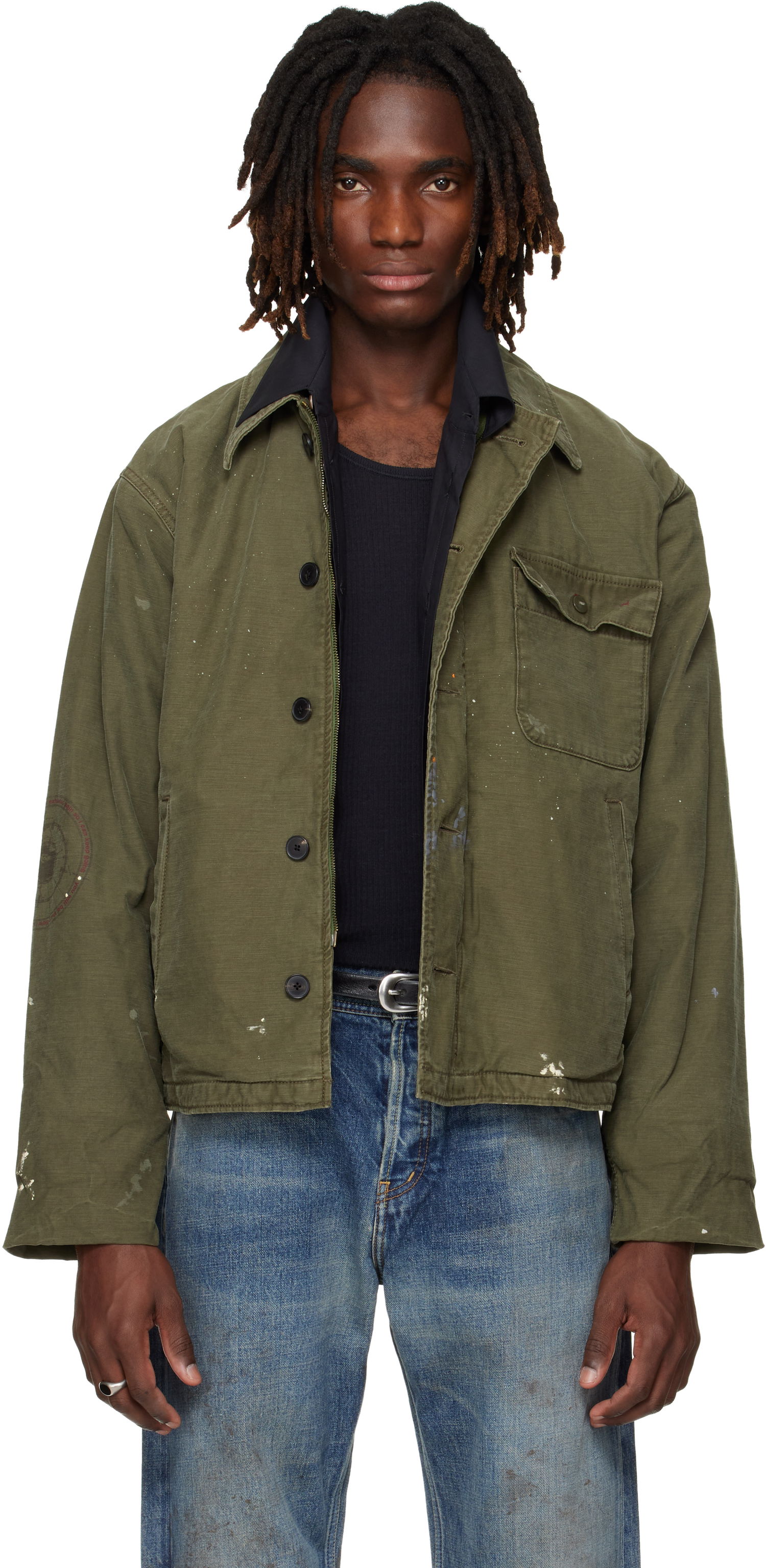 Яке Enfants Riches Déprimés 'Need to Suffer' Distressed Field Jacket Зелено | 030-556, 0