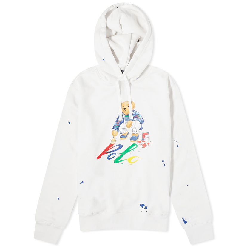 Суитчър Polo by Ralph Lauren Painting Bear Hoodie Бяло | 710926546001