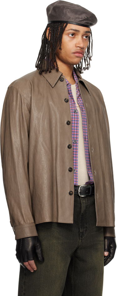 Риза OUR LEGACY Our Legacy Welding Leather Shirt Кафяво | M2259W7, 1