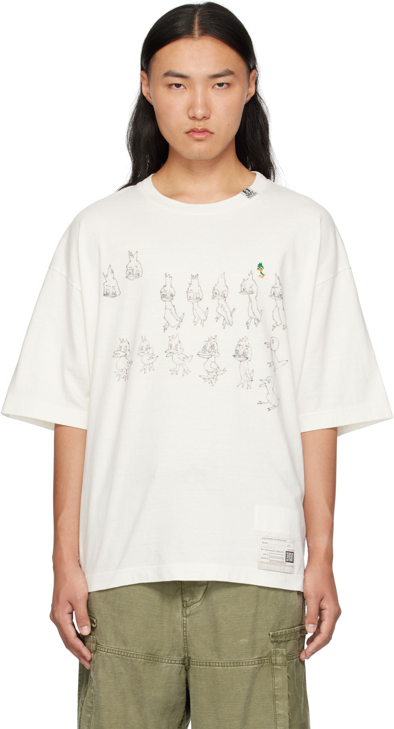 Тениска Maison MIHARA YASUHIRO Ducks Printed T-shirt Бяло | A13TS642, 0