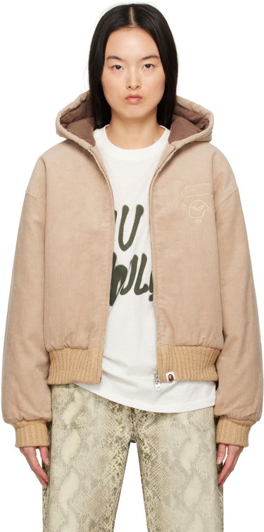 Яке бомбър BAPE BAPE Corduroy Padded Hoodie Jacket Бежово | 001HJK802003L, 0