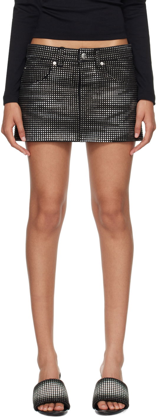 Пола Alexander Wang Crystal Mini Skirt Черно | 1WC3245377, 0