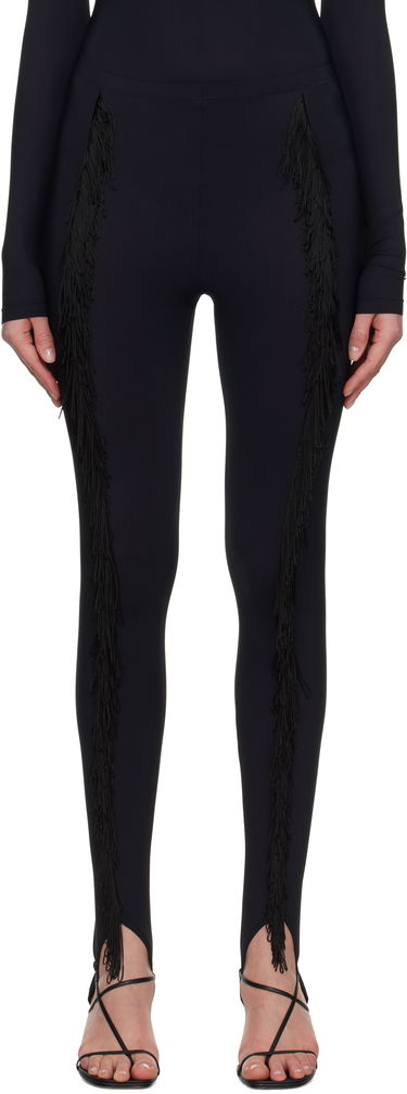 Клинове Maison Margiela MM6 Maison Margiela Fringe Stirrup Leggings Черно | S52KA0525 S20518, 0
