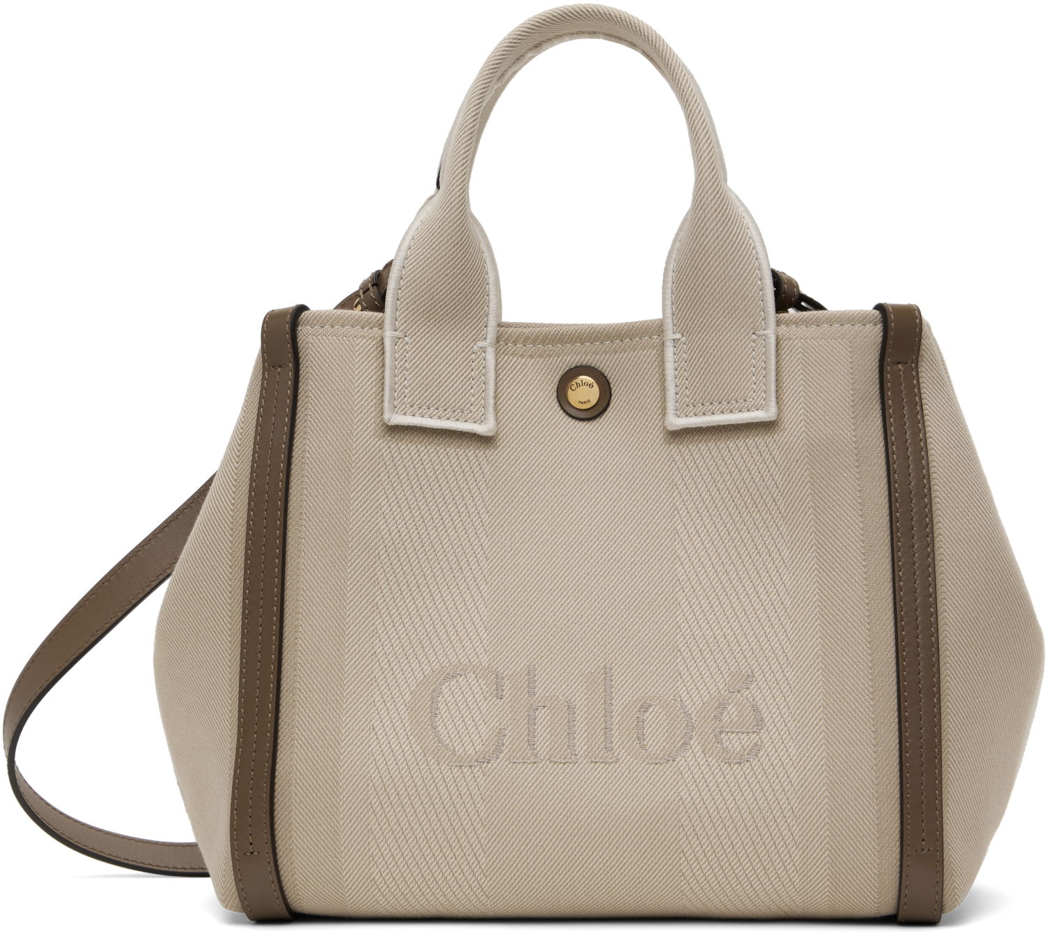 Голяма пазарска чанта CHLOÉ Chloé Small 'Chloé Carry' Tote Bag Бежово | CHC25SS911O65, 0