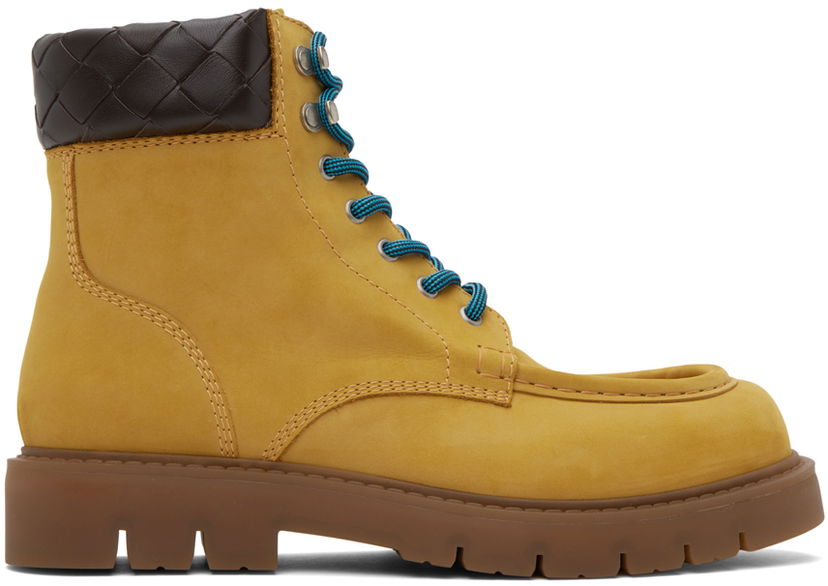 Кецове и обувки Bottega Veneta Haddock Lace-Up Ankle Boots Жълто | 763713V3H61