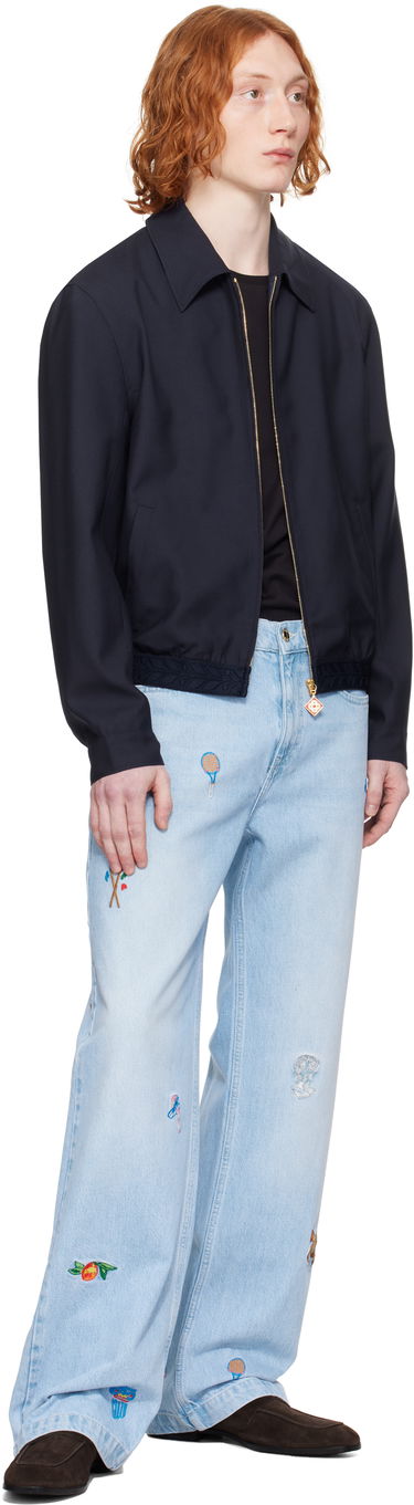 Дънки Casablanca Casablanca Embroidered Motif Jeans Синьо | MPS25-TR-230-01, 3