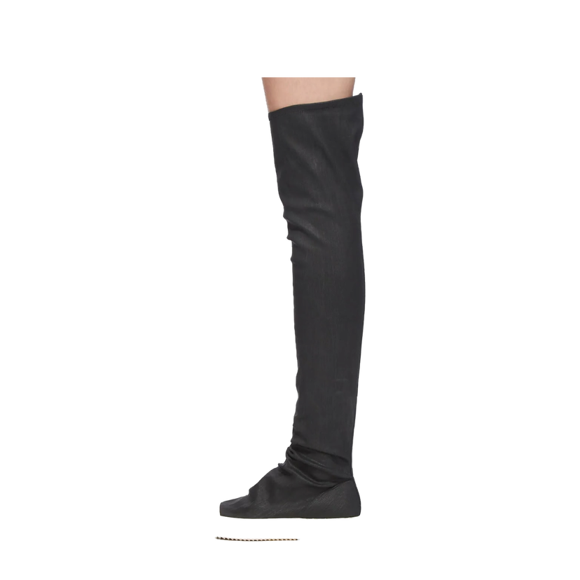 Кецове и обувки Rick Owens Rick Owens DRKSHDW High Sock Flat Heel Boots Черно | DS02E7812.SBW
