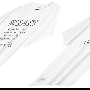 Тениска WTAPS T-Shirt with Philosophical Text Print Бяло | 251ATDT-STM08S-WHT, 1
