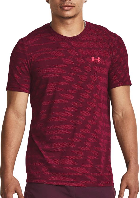 Тениска Under Armour HeatGear Seamless Ripple Tee Бургунди | 1379281-600, 0
