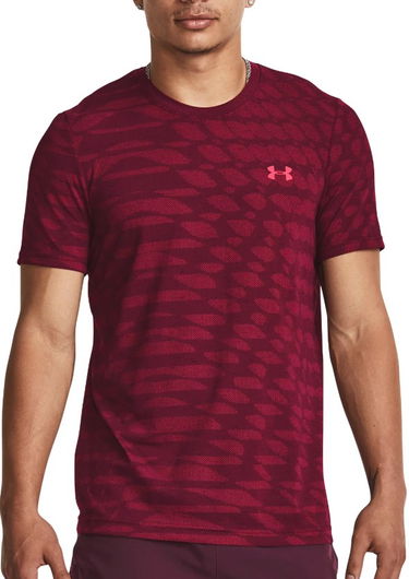 Тениска Under Armour HeatGear Seamless Ripple Tee Бургунди | 1379281-600, 0