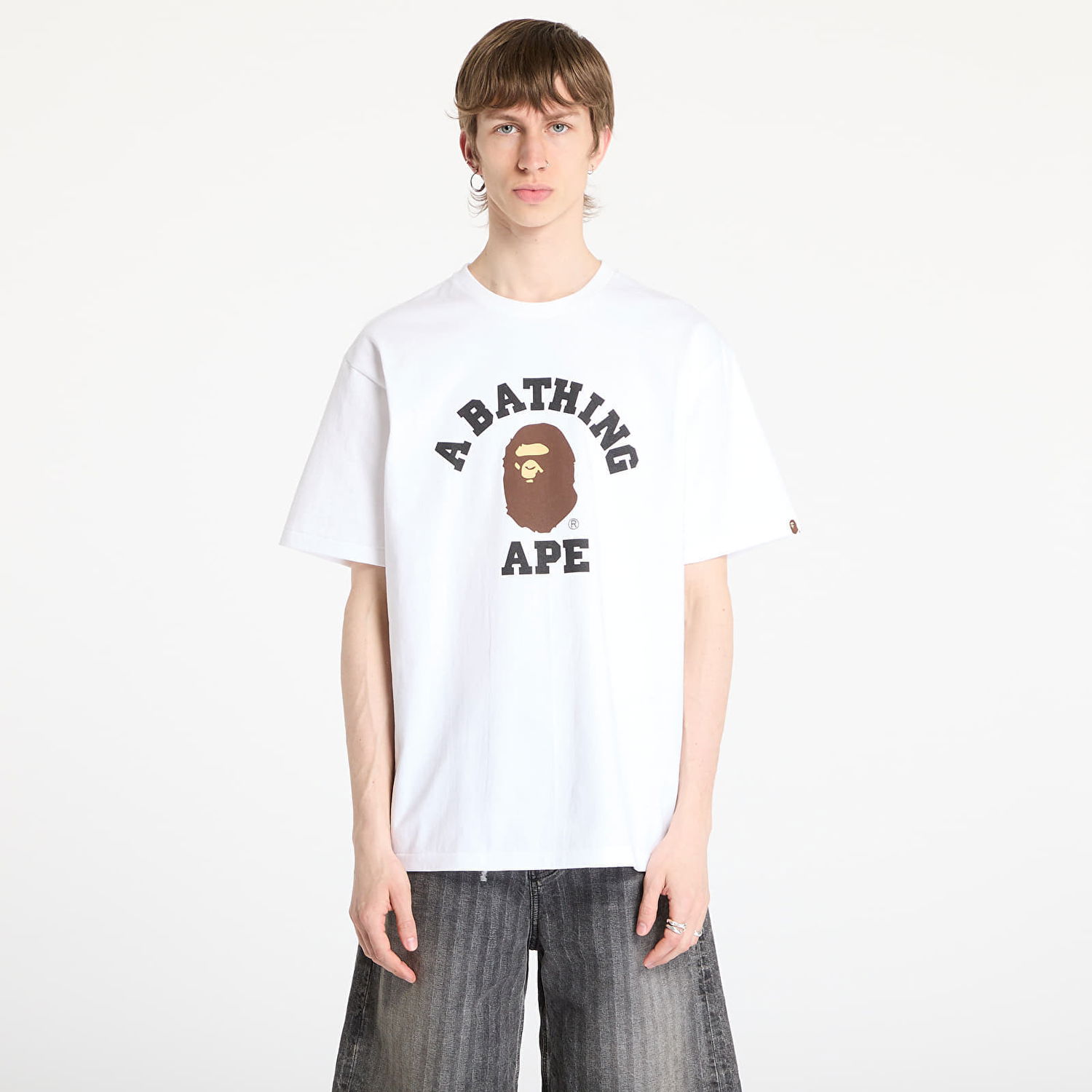 Тениска BAPE A BATHING APE College T-Shirt Бяло | 001TEL301001MWHT, 0