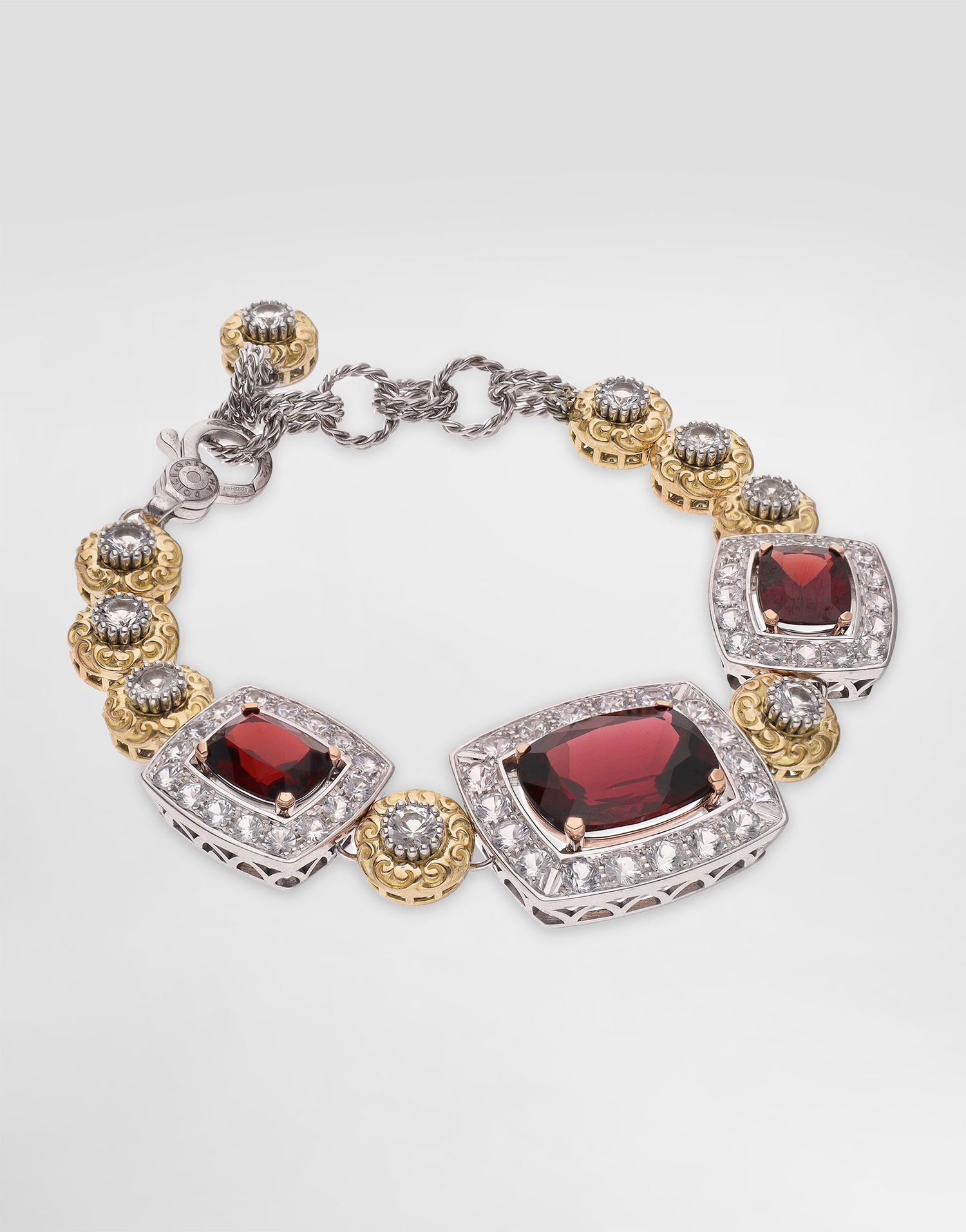Гривна Dolce & Gabbana Dolce & Gabbana Eleganza 18K Gold, Garnet, and Diamond Bracelet Червено | WBSA4GWGAR1W8266, 0