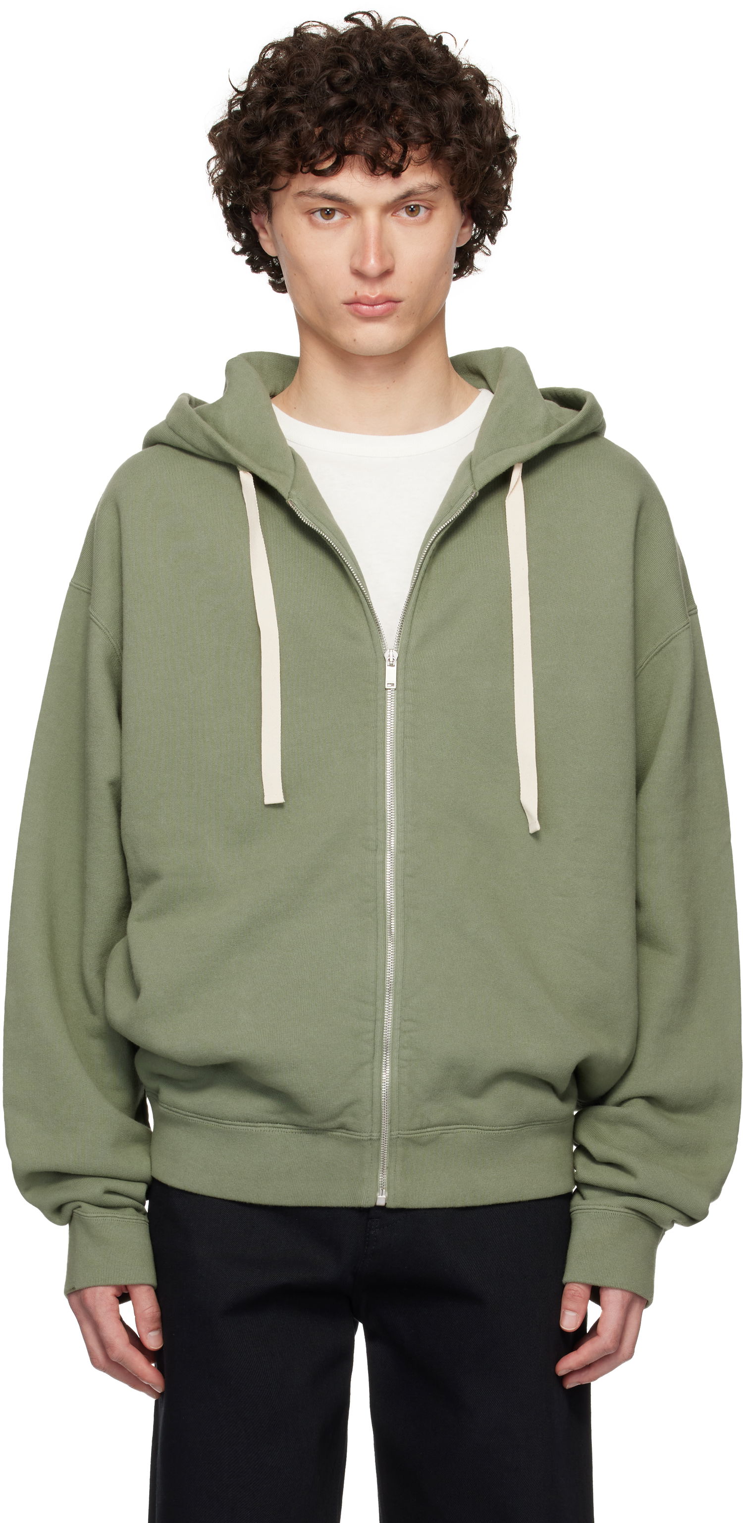 Суитчър Jil Sander Jil Sander Zipped Hoodie Зелено | J47HG0106_J20295, 0