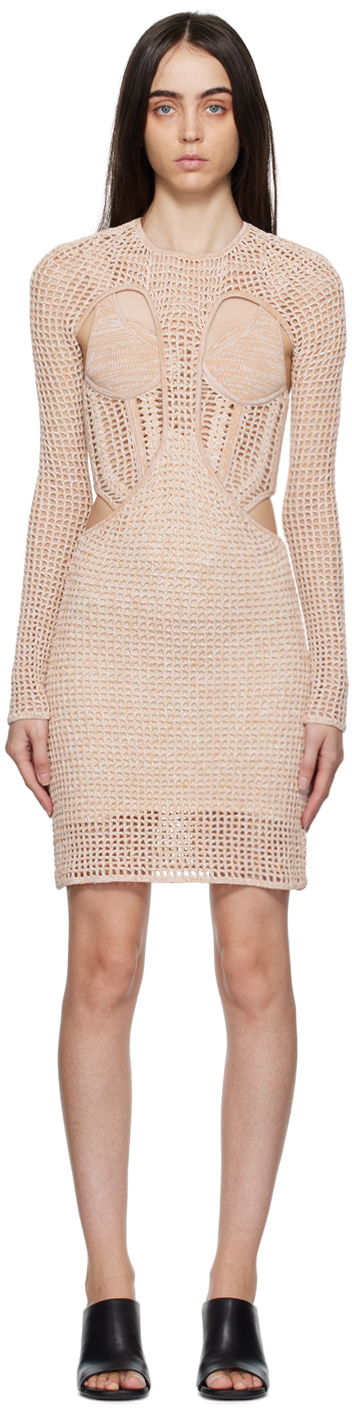 Pокля Dion Lee Dion Lee Stirrup Knit Mini Dress Бежово | A7644F22, 0