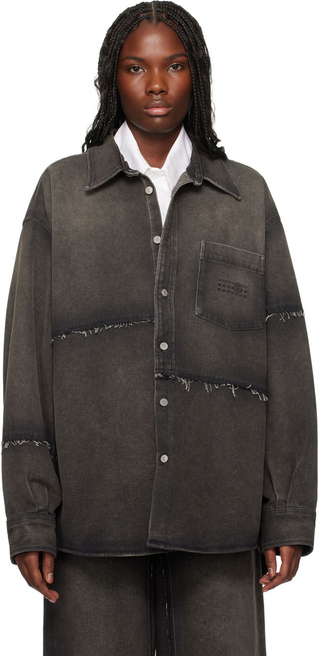 MM6 Maison Margiela Long-Sleeved Reconstructed Denim Shirt