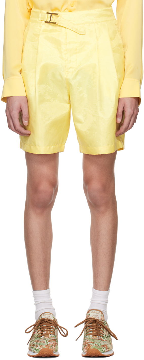 Къси панталони Kanghyuk Pleated Shorts Жълто | PARA23SST15