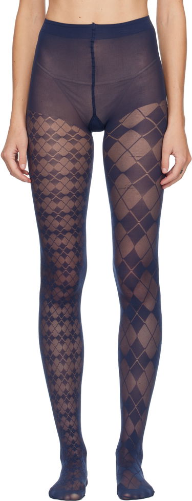 Чорапи Thom Browne Thom Browne Funmix Argyle Sheer Tights Тъмно синьо | FAS234A-Y7005, 0