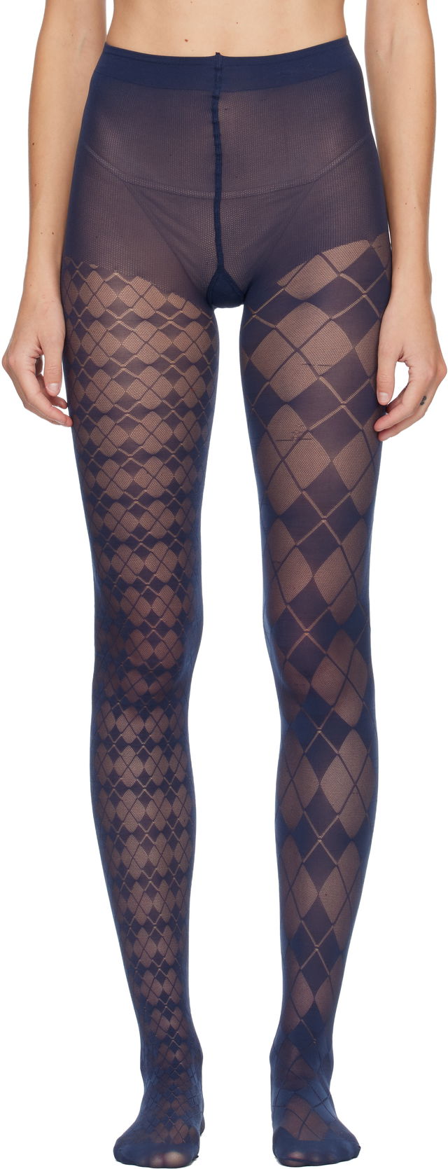 Thom Browne Funmix Argyle Sheer Tights