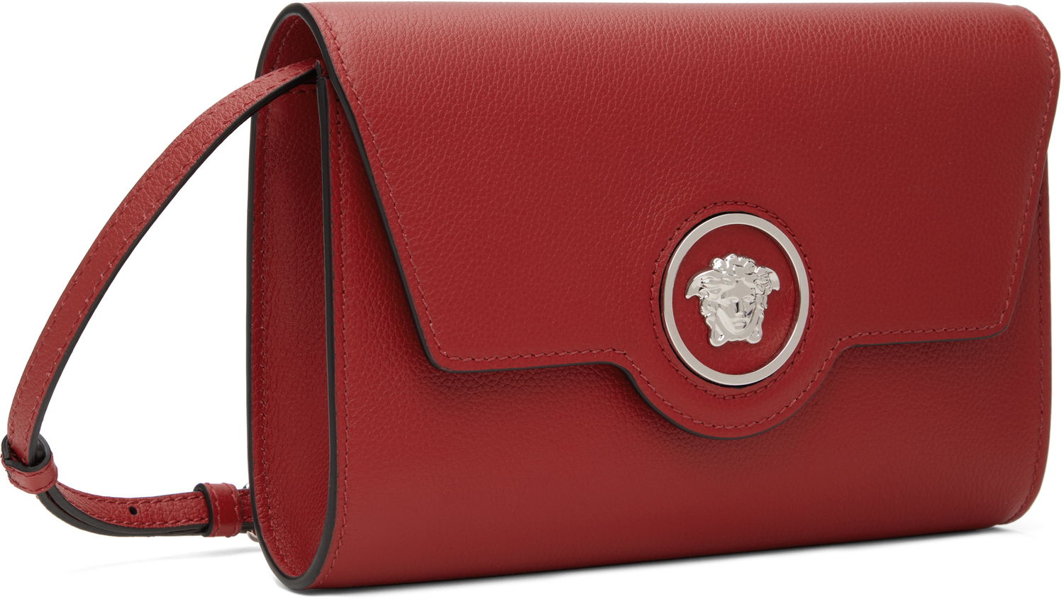 Чанта през рамо Versace Mini Calf Leather Shoulder Bag Бургунди | 1000814_1A10526_1RB3P, 1
