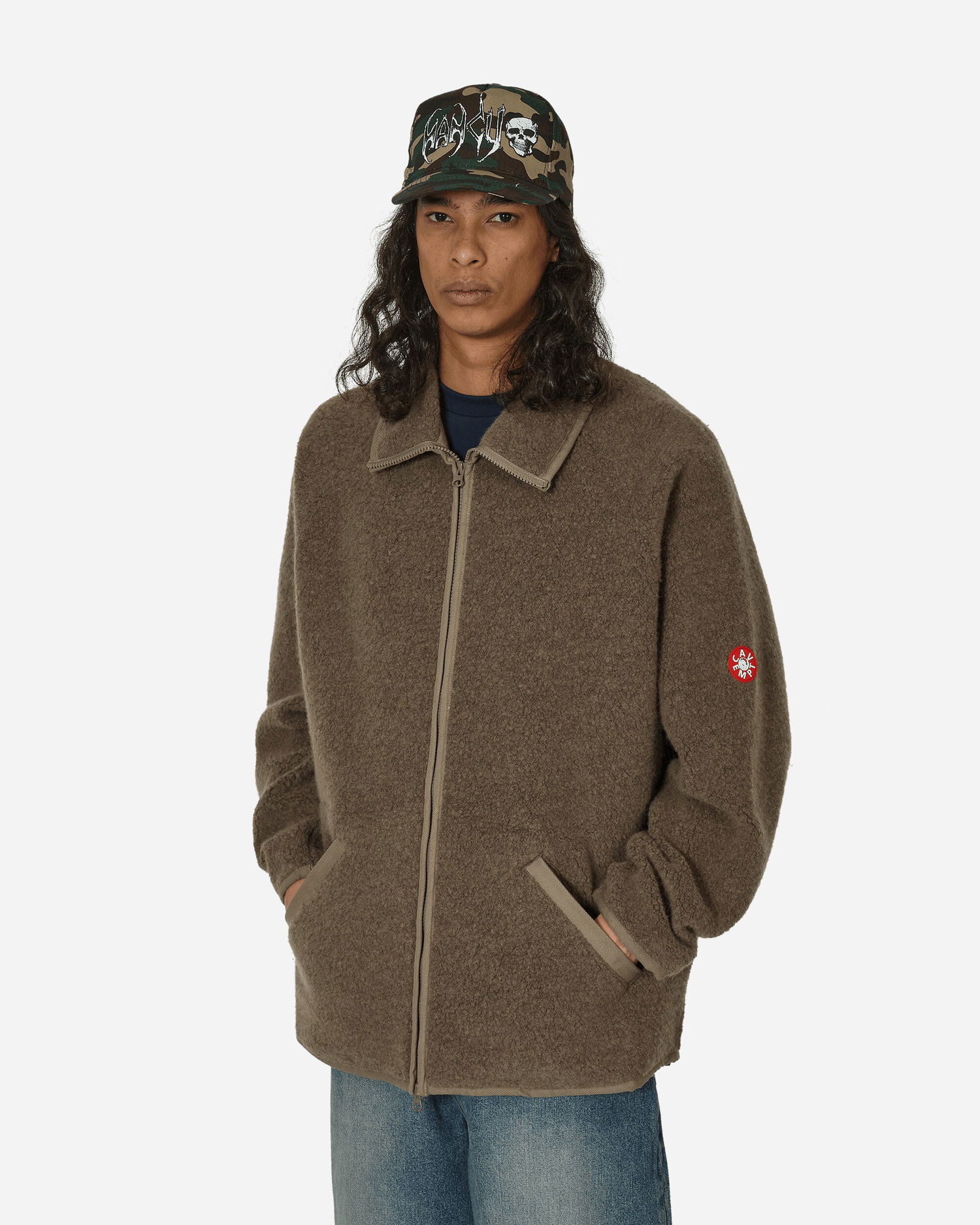 Яке Cav Empt Wool Boa Fleece Zip Up Jacket Khaki Зелено | CES25CS22 KHKI, 1